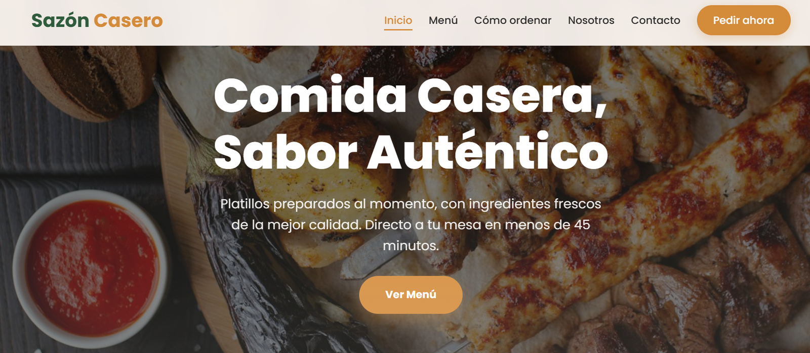 Sazón Casero – Menú Digital para Dark Kitchen