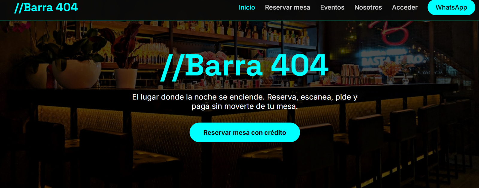 Barra 404 – Sistema de Bar con Pedidos QR y Gestión de Mesas